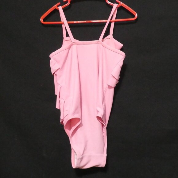 Pink Ruffle Tiered One Piece Swimsuit | size 6 girls - Picture 2 of 11